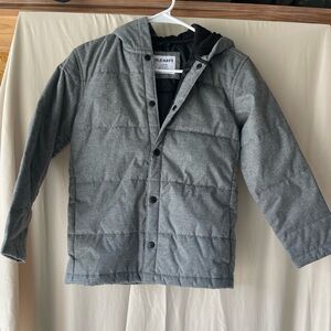 Old Navy Gray Puffer Jacket Quilted Insulation